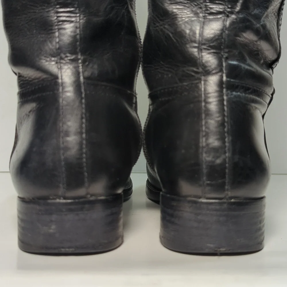 Tory Burch Kernan tall black Patterned boots women's size 6.5
